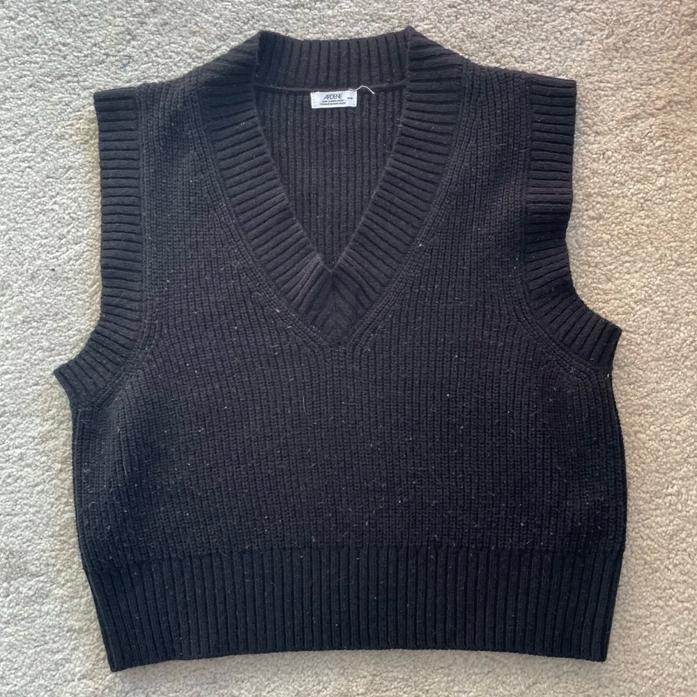 Black Knit Sweater Vest